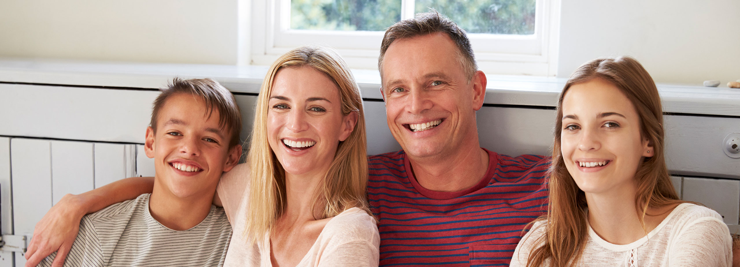 happy family with beautiful smiles